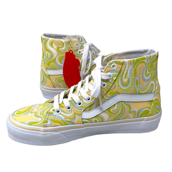 💖MEGA SALE💖VANS SK8-HI Tapered Swirl  Womens Lime Cream Yellow   VN0A4U16JLN - Picture 2 of 9